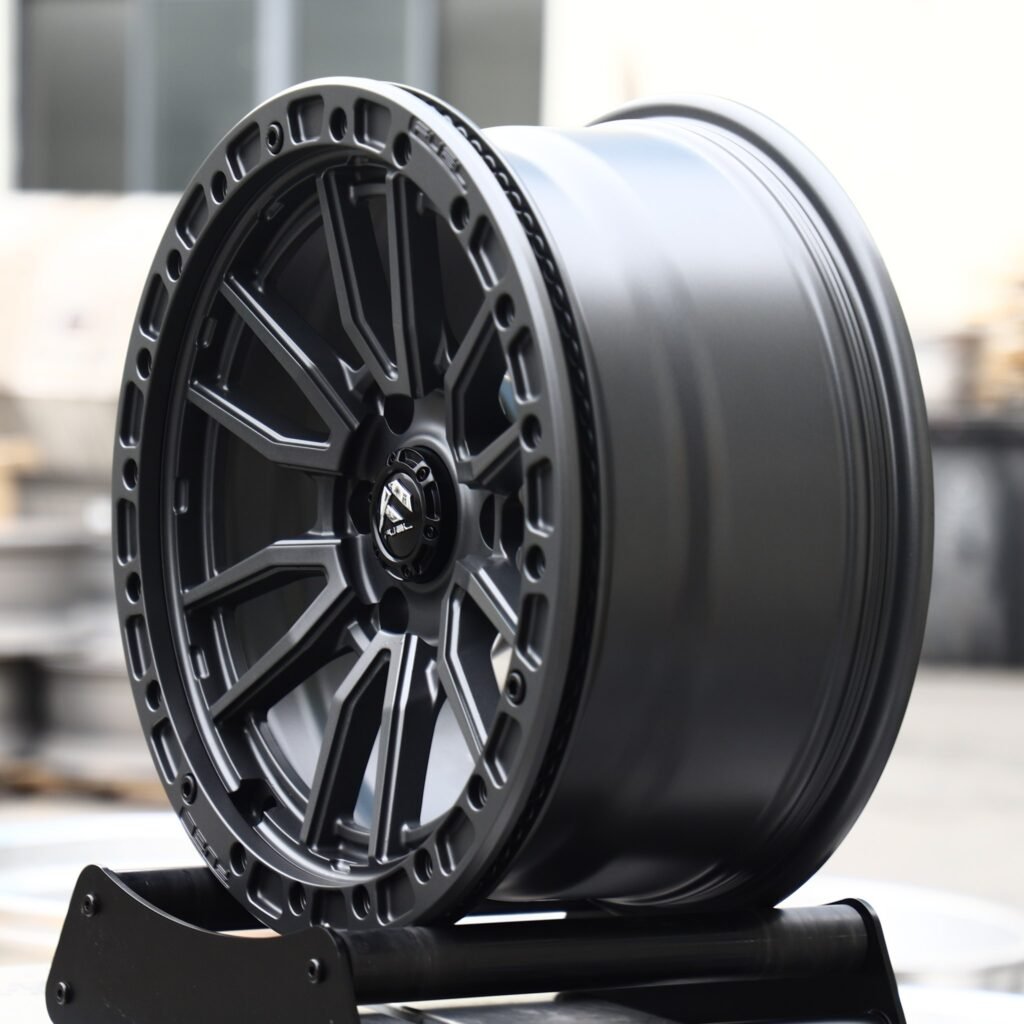 6x139.7 wheels – Matte Gunmetal 10 Y-Spoke Beadlock (Fuel-Style), side view