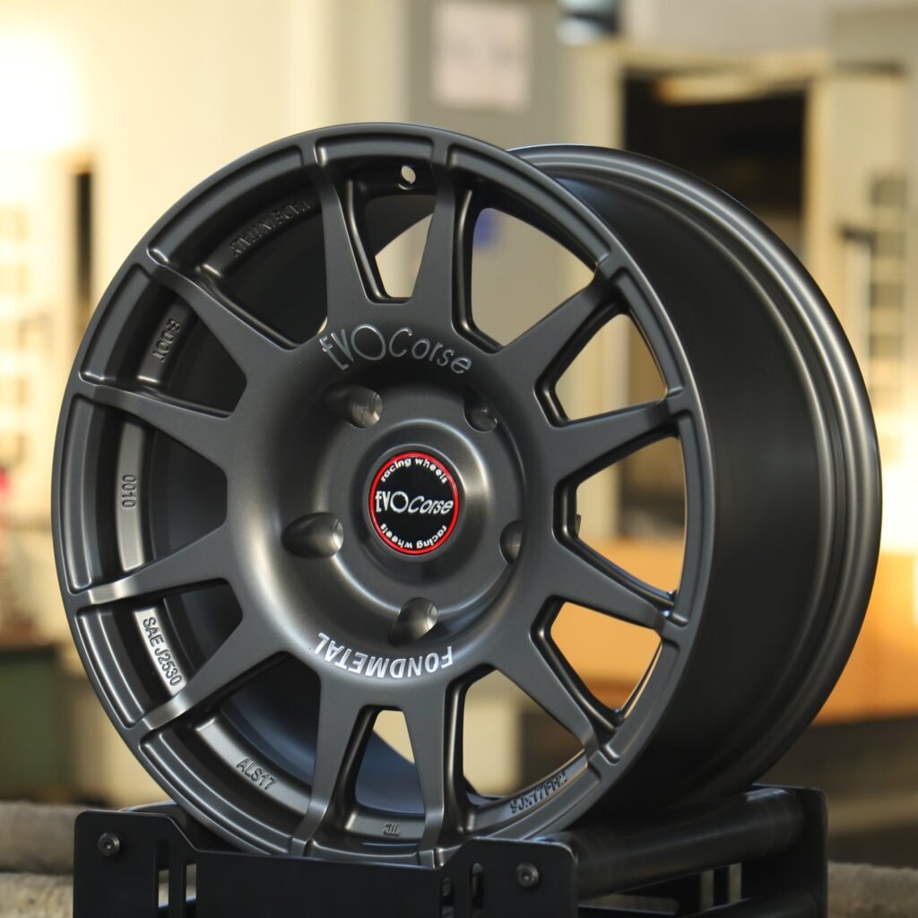 BMW 5 Series wheels – FVO Corse Gray 12-Spoke, angled view