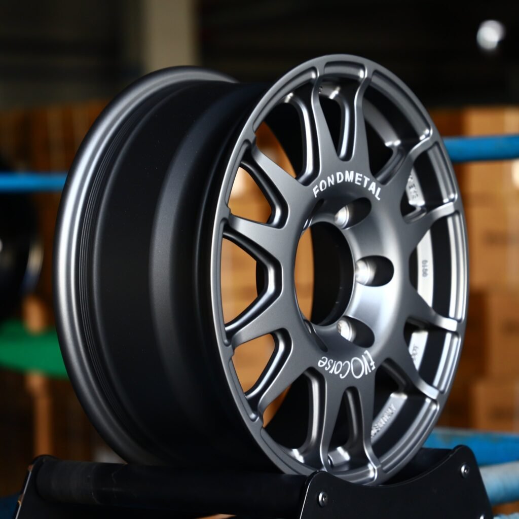 Toyota Tacoma wheels – FVO Corse Gray Custom, angled view