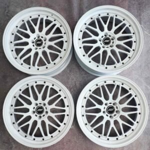 G Force Gloss White Mesh Deep Lip 2-Piece Forged Wheels - Nissan GT-R / Nissan 370Z Fitment (5-Lug)