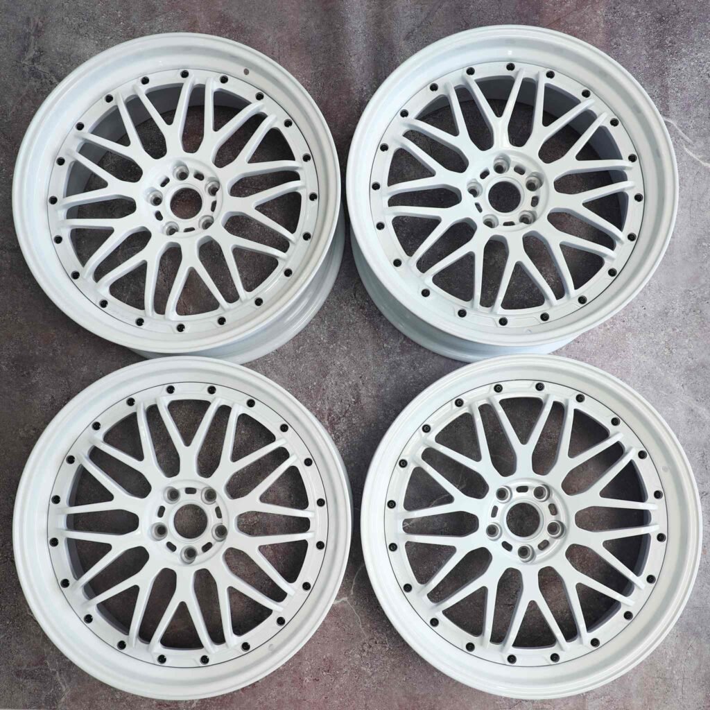 G Force Gloss White Mesh Deep Lip 2-Piece Forged Wheels - Nissan GT-R / Nissan 370Z Fitment (5-Lug) view 3