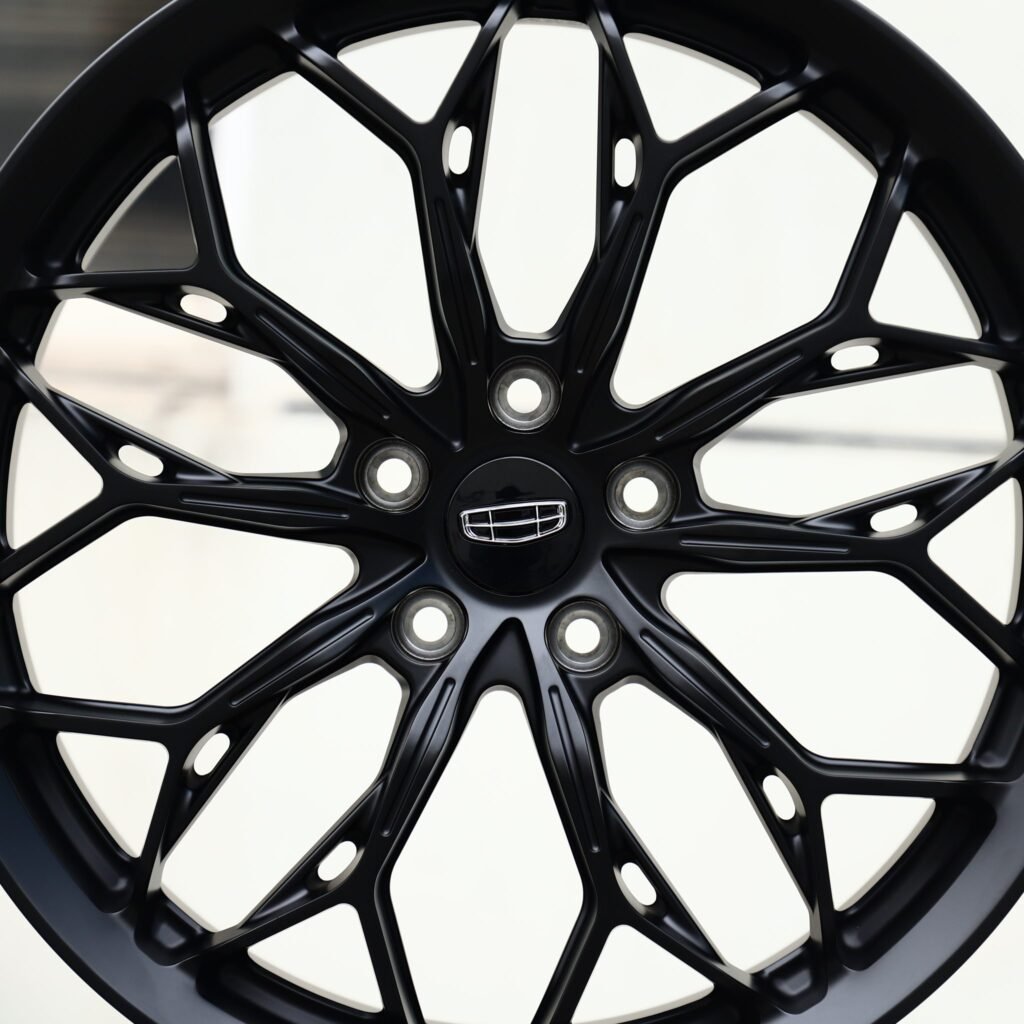 Geely Monjaro wheels – Matte Black 10 Y-Spoke (Geely OEM-Style), angled view