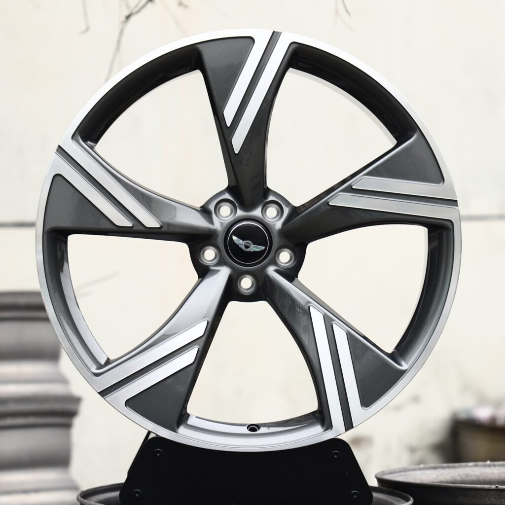 Genesis G70 wheels – Gunmetal Machined 5-Spoke Rotor (Genesis OEM-Style), front view