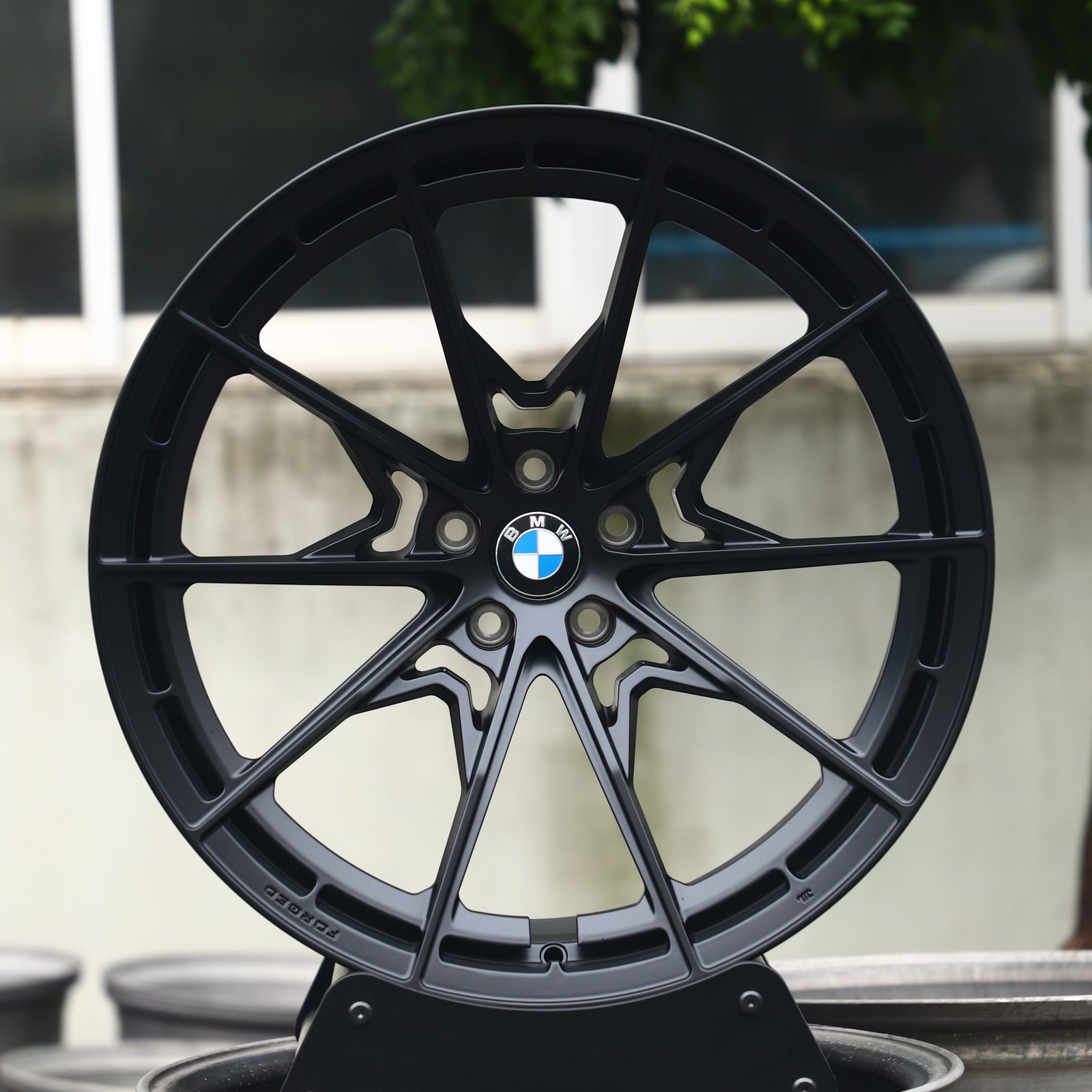 BMW M3 F80 wheels – Gloss Black 10-Spoke Double-Ring (BMW OEM-Style), front view