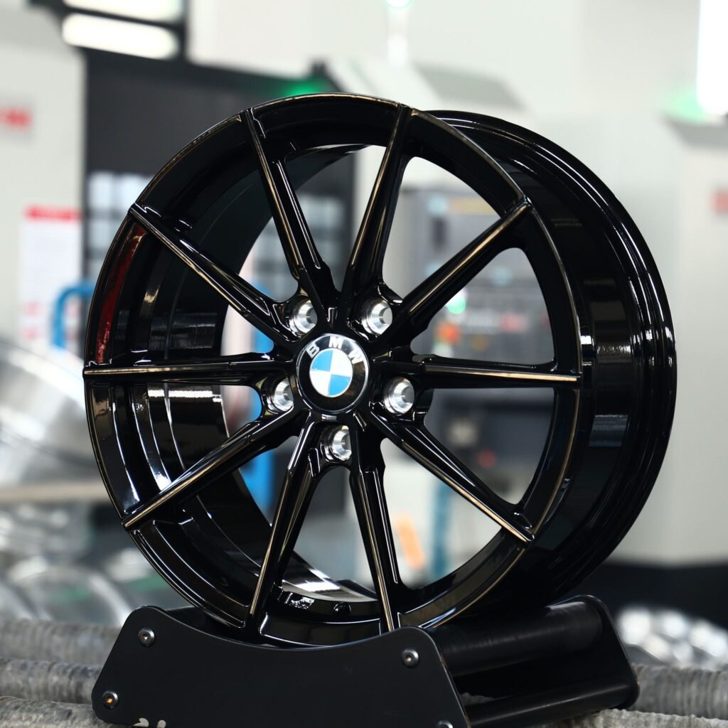BMW M3 G80 wheels – Gloss Black 10-Spoke, angled view
