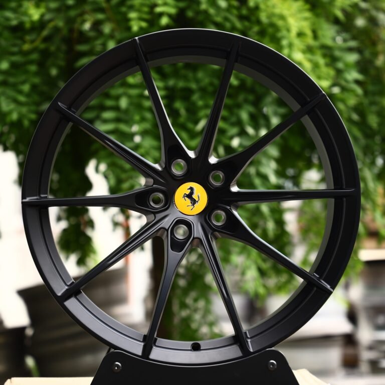 Ferrari 488 wheels – Gloss Black 10-Spoke, front view