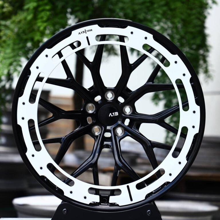 Audi A6 wheels – Gloss Black 10 Y-Spoke Double-Ring, front view