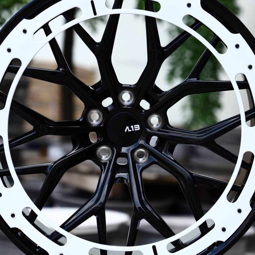 5x112 wheels – Gloss Black 10 Y-Spoke Double-Ring, side view