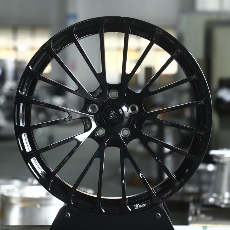 Tesla Model Y wheels – Gloss Black 10 Y-Spoke, front view