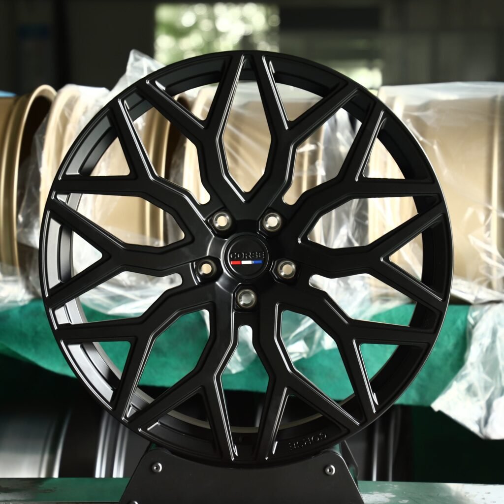 Audi A6 wheels – Gloss Black 10 Y-Spoke, front view