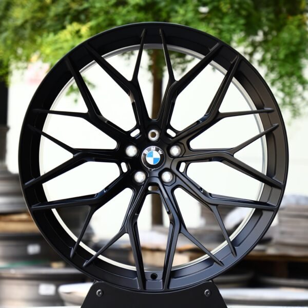 BMW M3 G80 wheels – Gloss Black Web-Mesh (BMW OEM-Style), front view