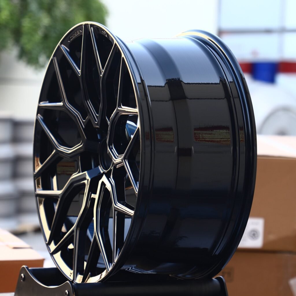 5x114.3 wheels – Gloss Black 10 Y-Spoke, side view