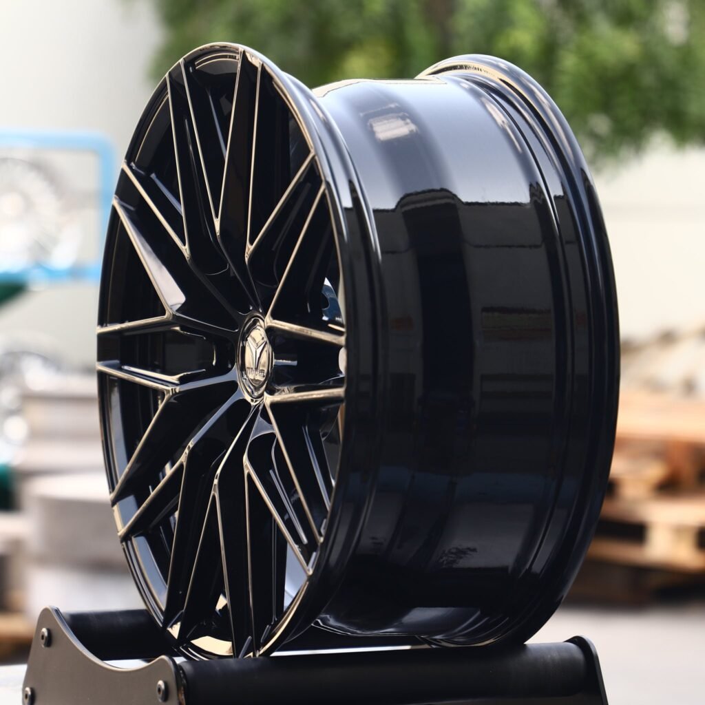 5x112 wheels – Gloss Black 10 Y-Spoke Side-Milled, side view