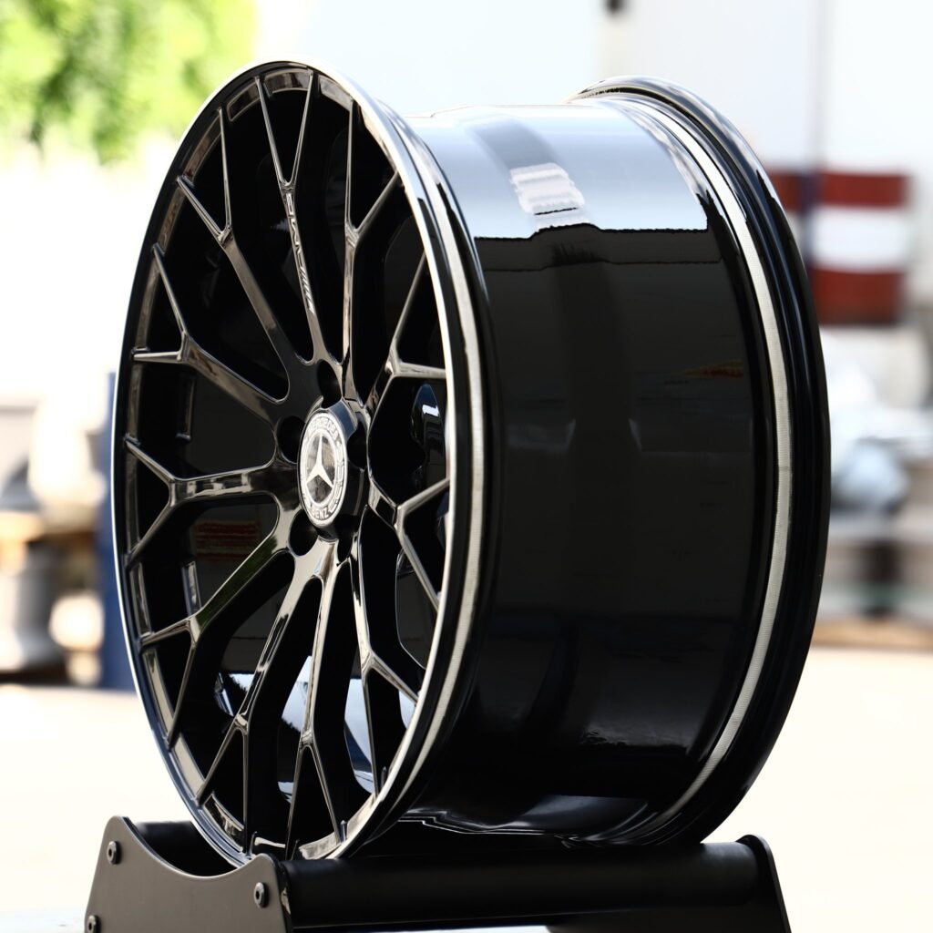 Mercedes-Benz C-Class W206 wheels – Gloss Black 11-Spoke (Mercedes-Benz OEM-Style), angled view