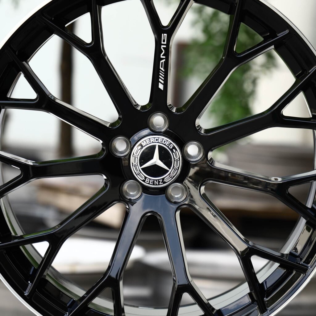 5x112 wheels – Gloss Black 11-Spoke (Mercedes-Benz OEM-Style), side view