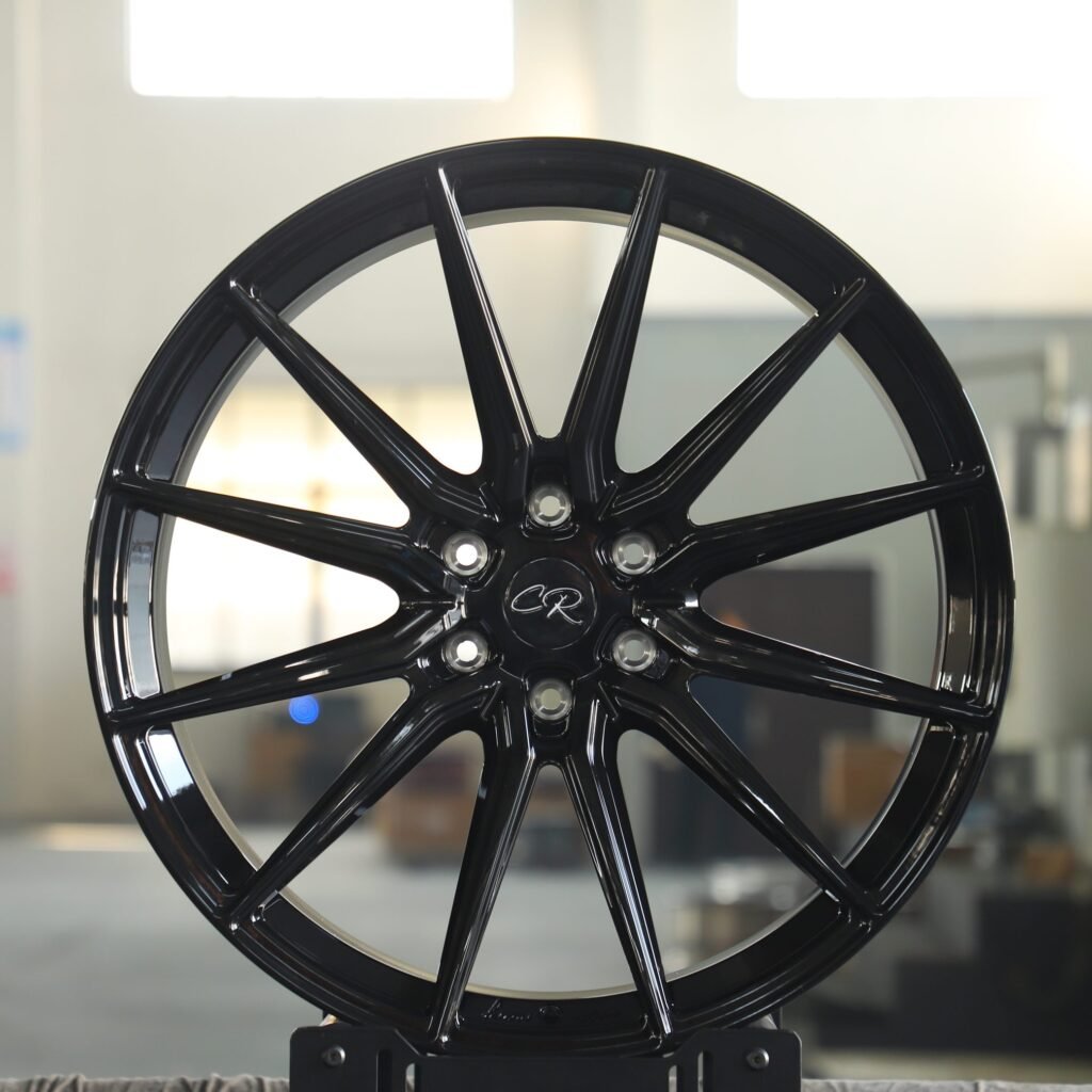 Audi A8 wheels – Gloss Black 12-Spoke, front view