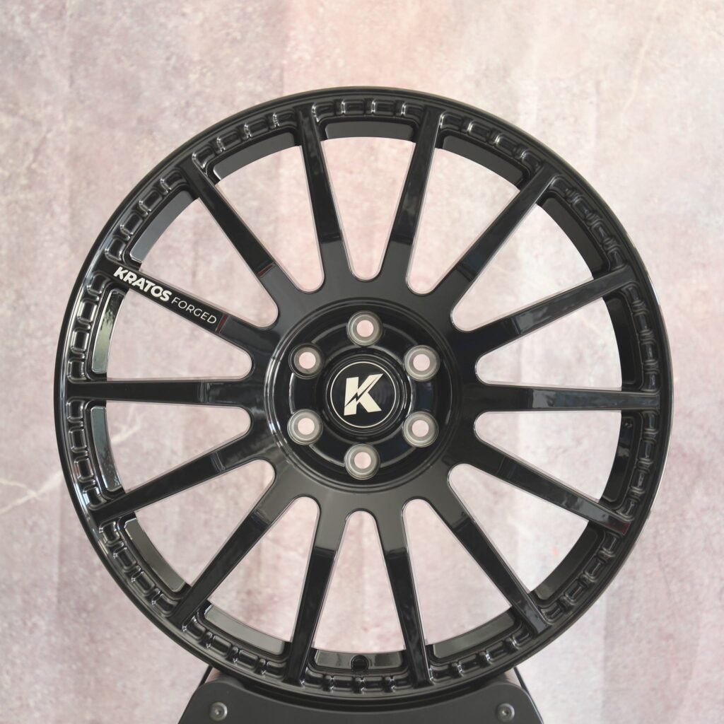 Toyota 4Runner wheels – Gloss Black 14-Spoke, front view