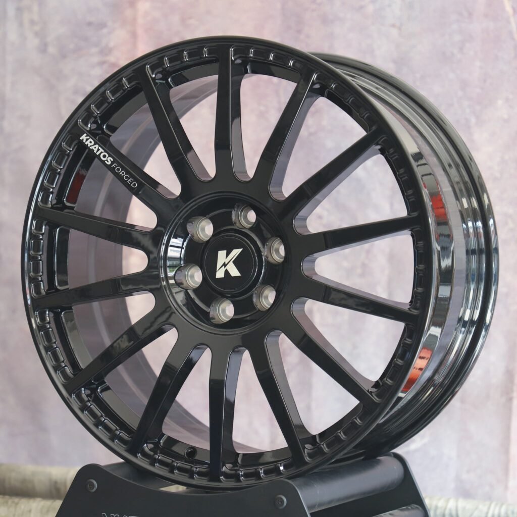 Toyota Tacoma wheels – Gloss Black 14-Spoke, angled view