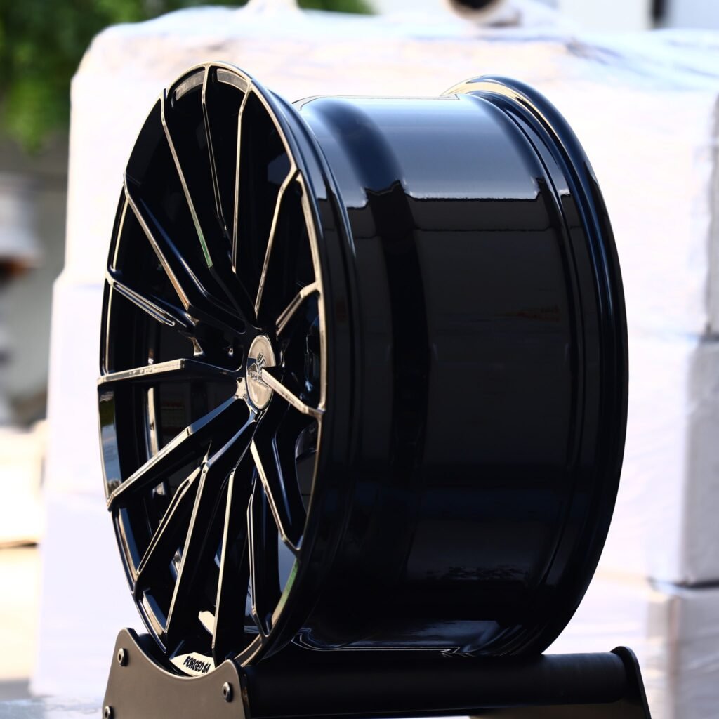 5x112 wheels – Gloss Black 15-Spoke, side view
