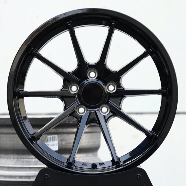 Porsche 911 wheels – Gloss Black 10 Directional-Spoke, front view