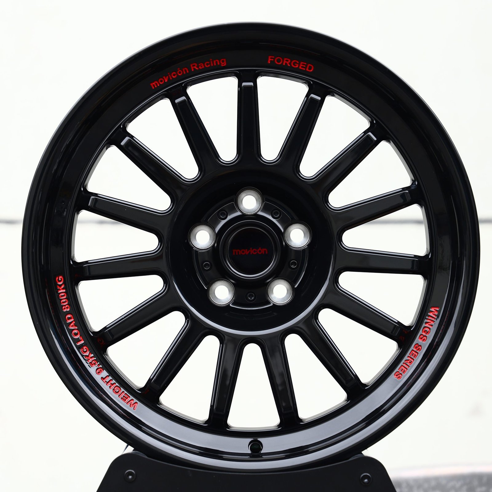 Porsche 911 wheels – Gloss Black 15-Spoke, front view