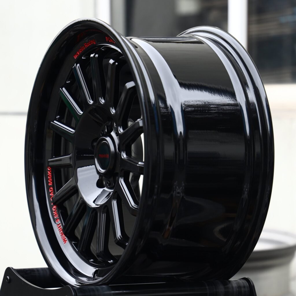 5x130 wheels – Gloss Black 15-Spoke, side view