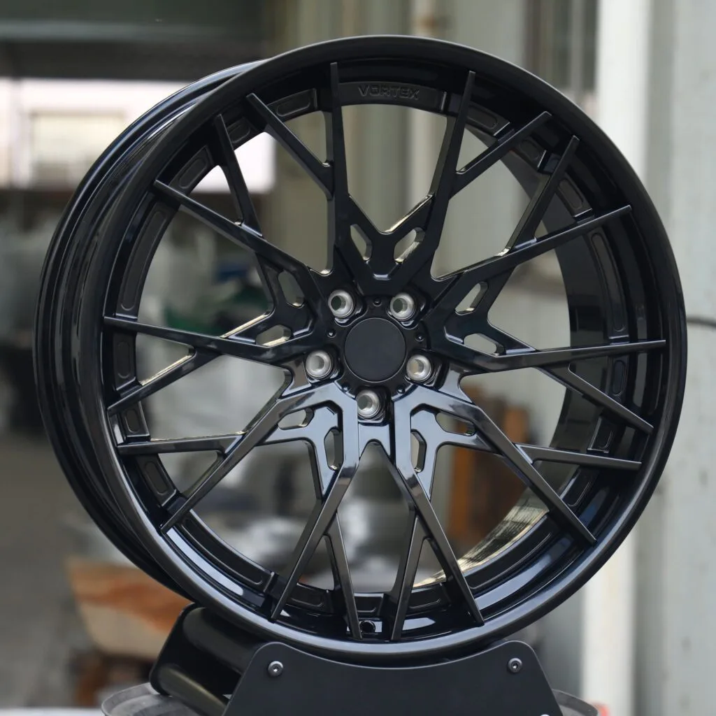 Gloss Black 2-Piece Cross-Spoke Forged Wheels - Audi A6 / BMW 5 Series Fitment (5-Lug) view 2