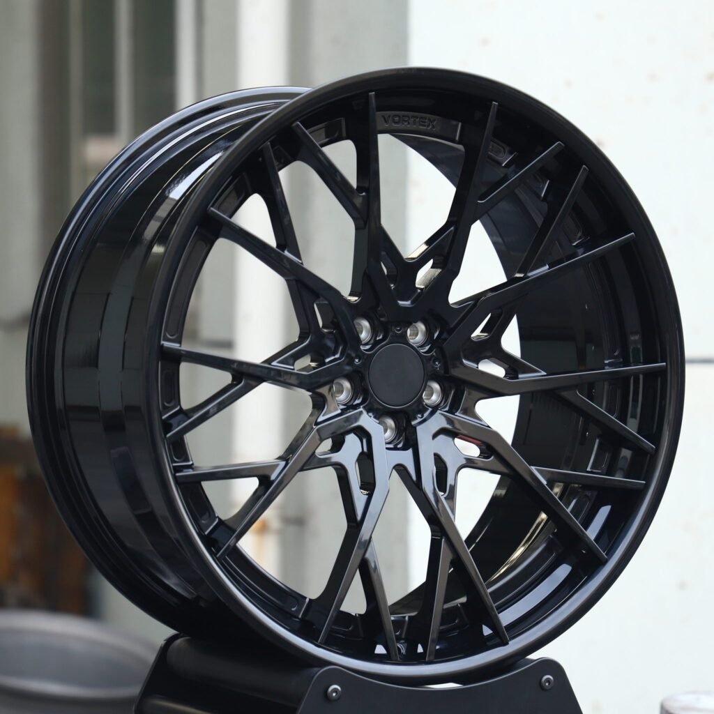Gloss Black 2-Piece Cross-Spoke Forged Wheels - Audi A6 / BMW 5 Series Fitment (5-Lug) view 3