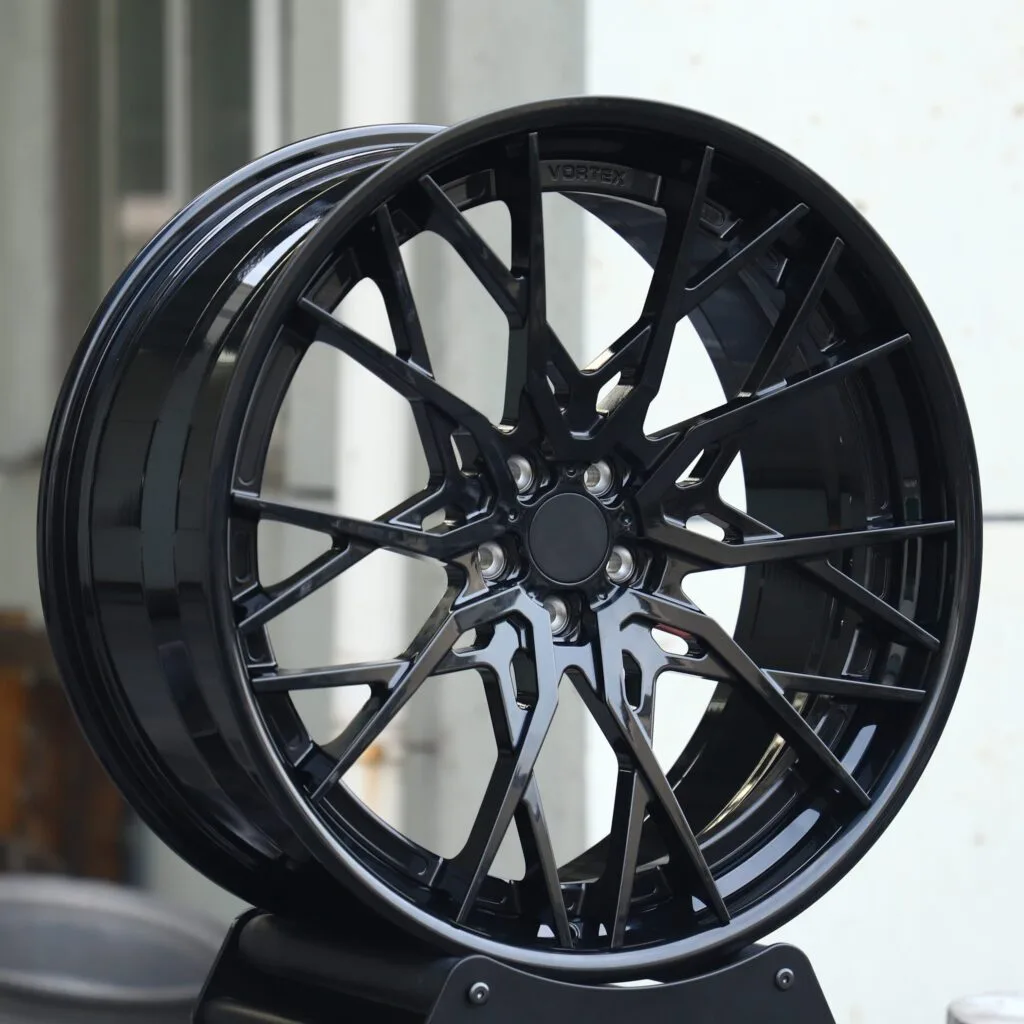 Gloss Black 2-Piece Cross-Spoke Forged Wheels - Audi A6 / BMW 5 Series Fitment (5-Lug) view 3
