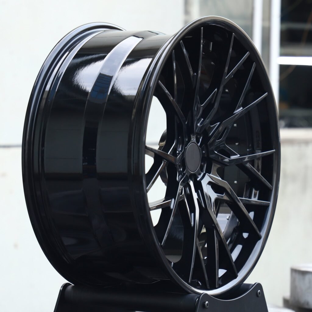 Gloss Black 2-Piece Cross-Spoke Forged Wheels - Audi A6 / BMW 5 Series Fitment (5-Lug) view 4