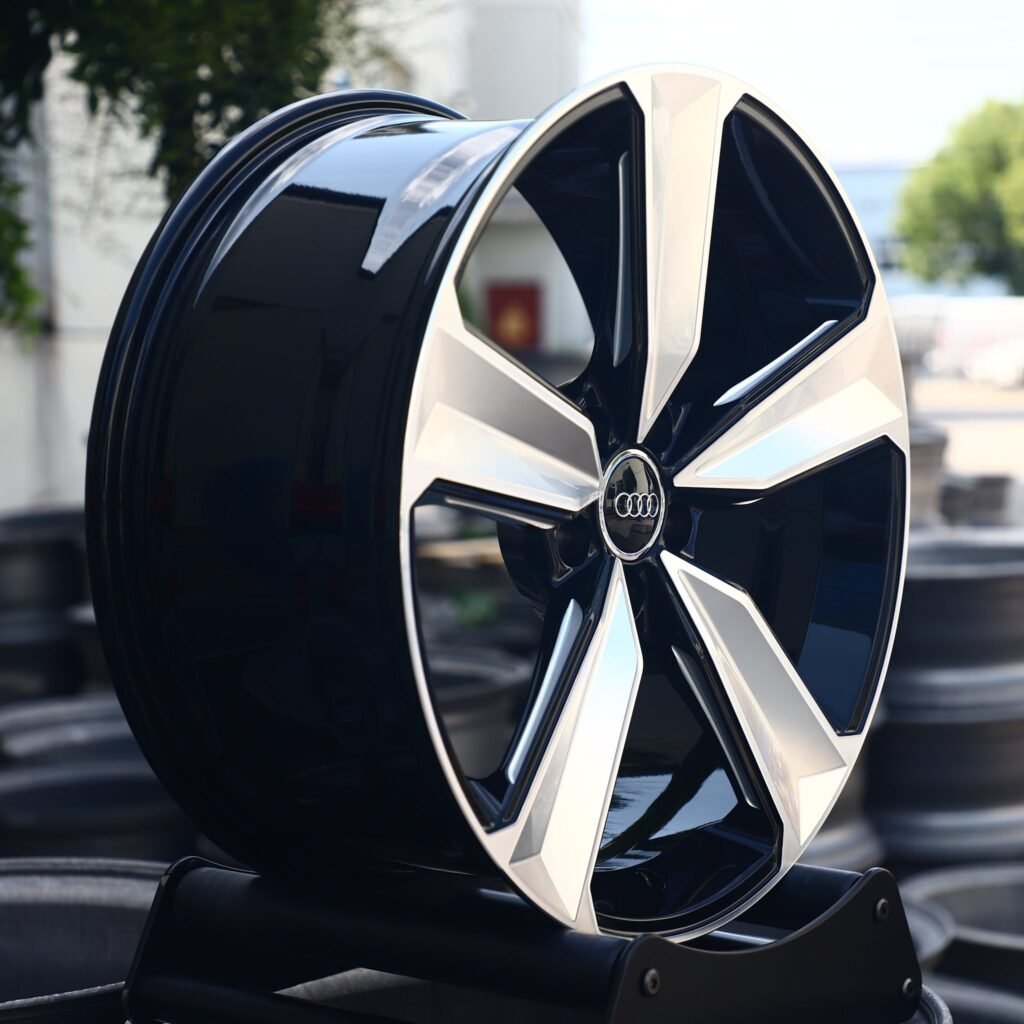 5x112 wheels – Gloss Black 5-Spoke, side view