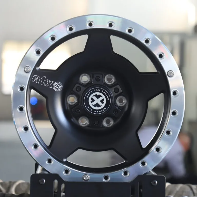 Toyota 4Runner wheels – Gloss Black 5-Spoke Full-Face Beadlock (American Racing-Style), front view