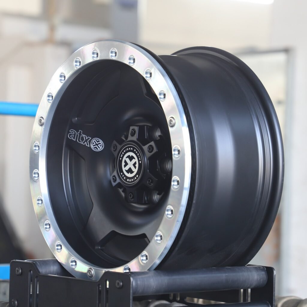 6x139.7 wheels – Gloss Black 5-Spoke Full-Face Beadlock (American Racing-Style), side view