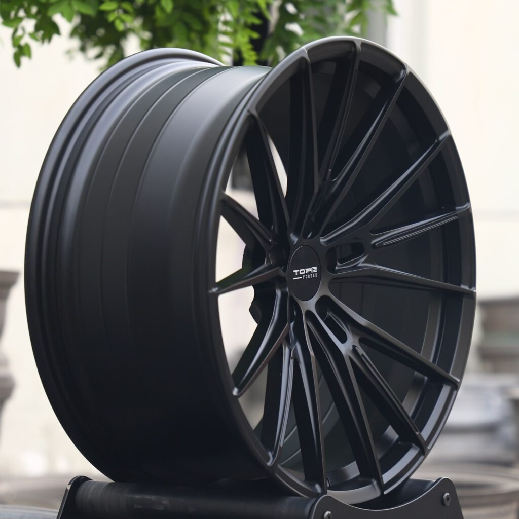 5x100 wheels – Gloss Black 5 W-Spoke, side view