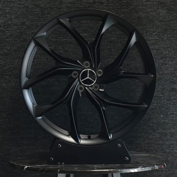 Mercedes-Benz E-Class wheels – Gloss Black 5 Y-Spoke Directional Milled, front view