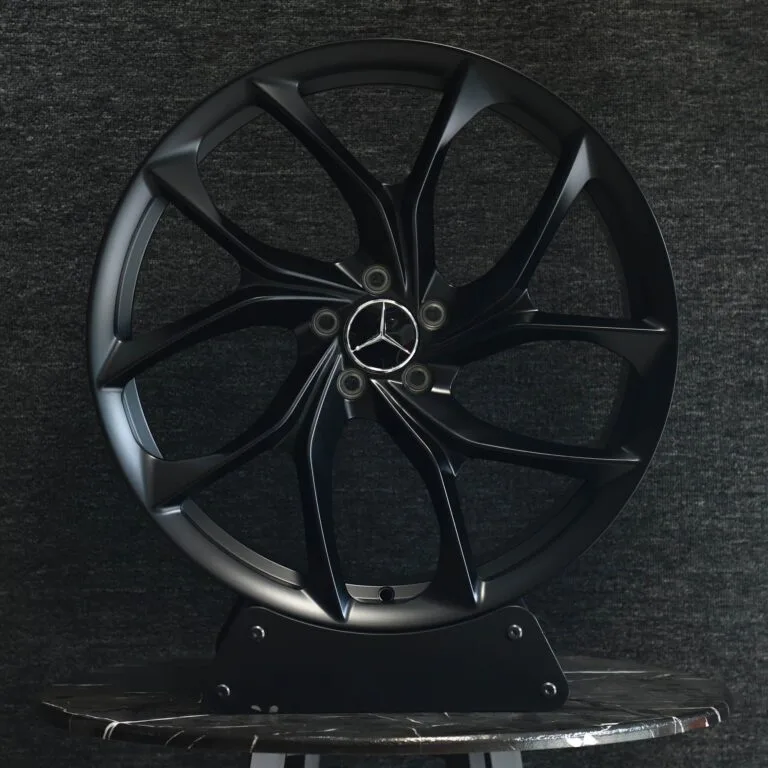 Mercedes-Benz E-Class / S-Class Forged Wheels – Gloss Black 5 Y-Spoke Directional Milled, front view