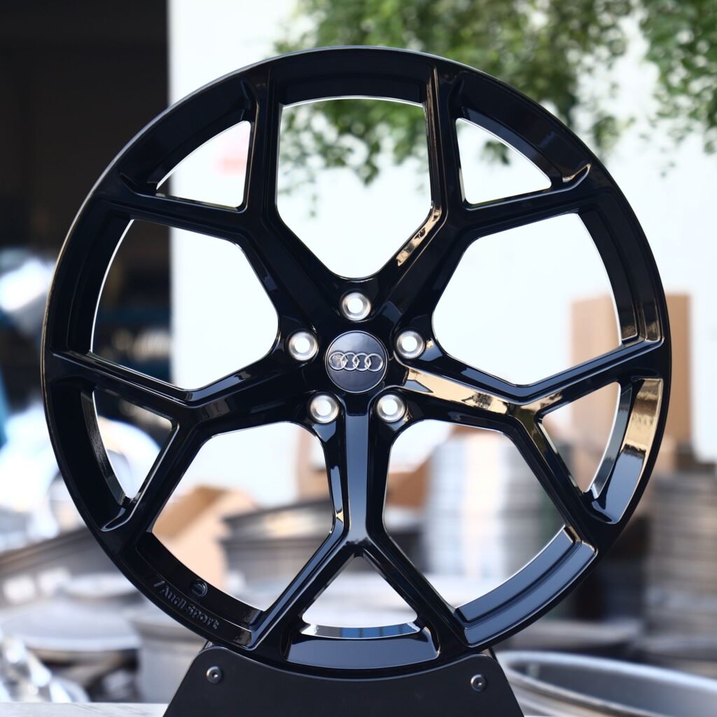 Tesla Model Y wheels – Gloss Black 5 Y-Spoke, front view
