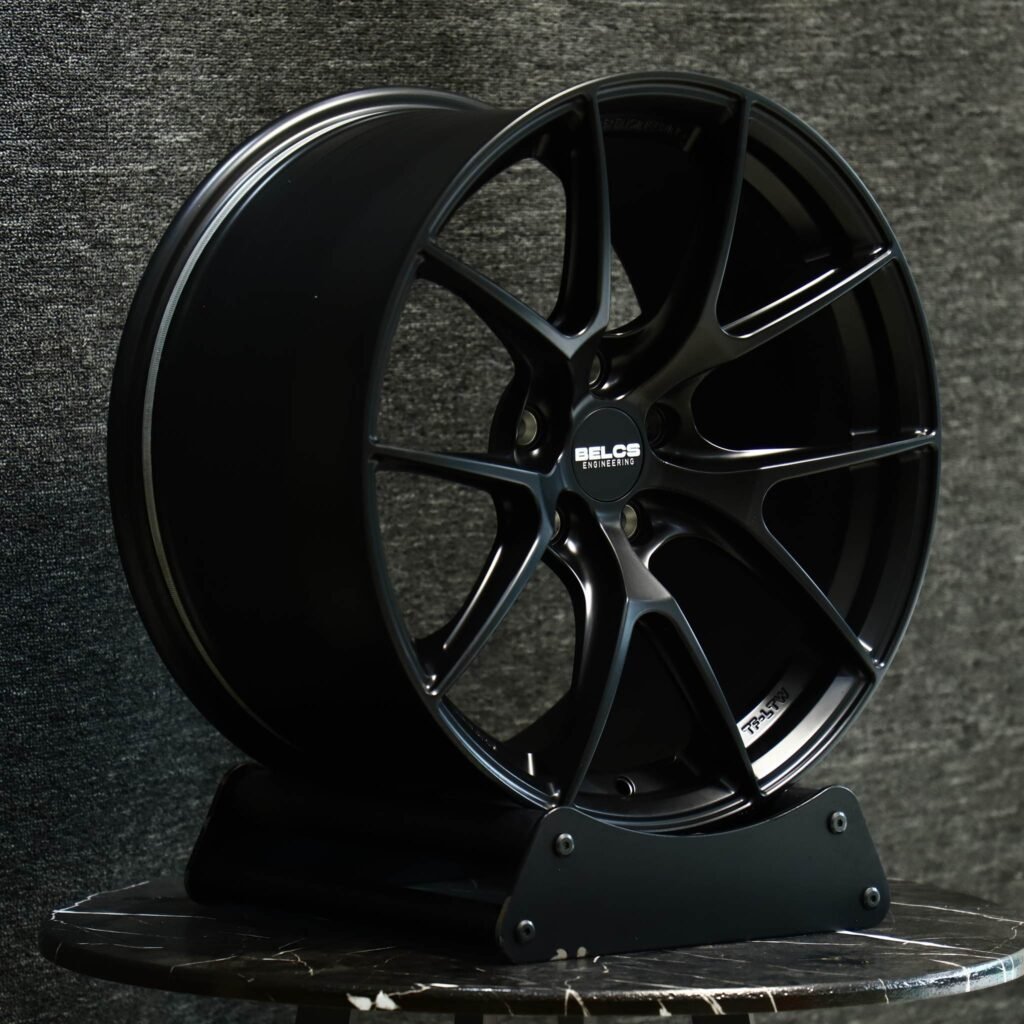 Toyota GR86 / BMW 3 Series F30 Forged Wheels – Gloss Black Thin 10 Split-Spoke, angled view 2