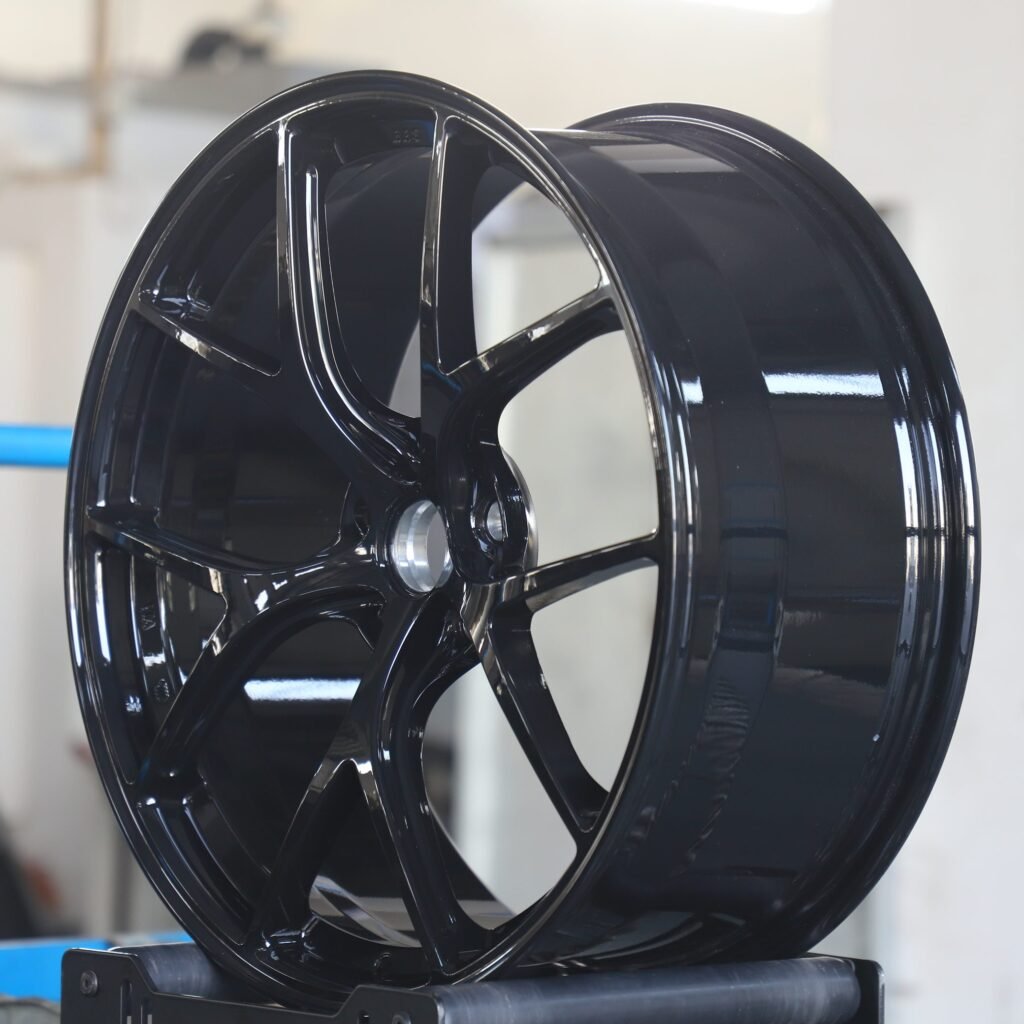5x100 wheels – Gloss Black 5 Y-Spoke, side view