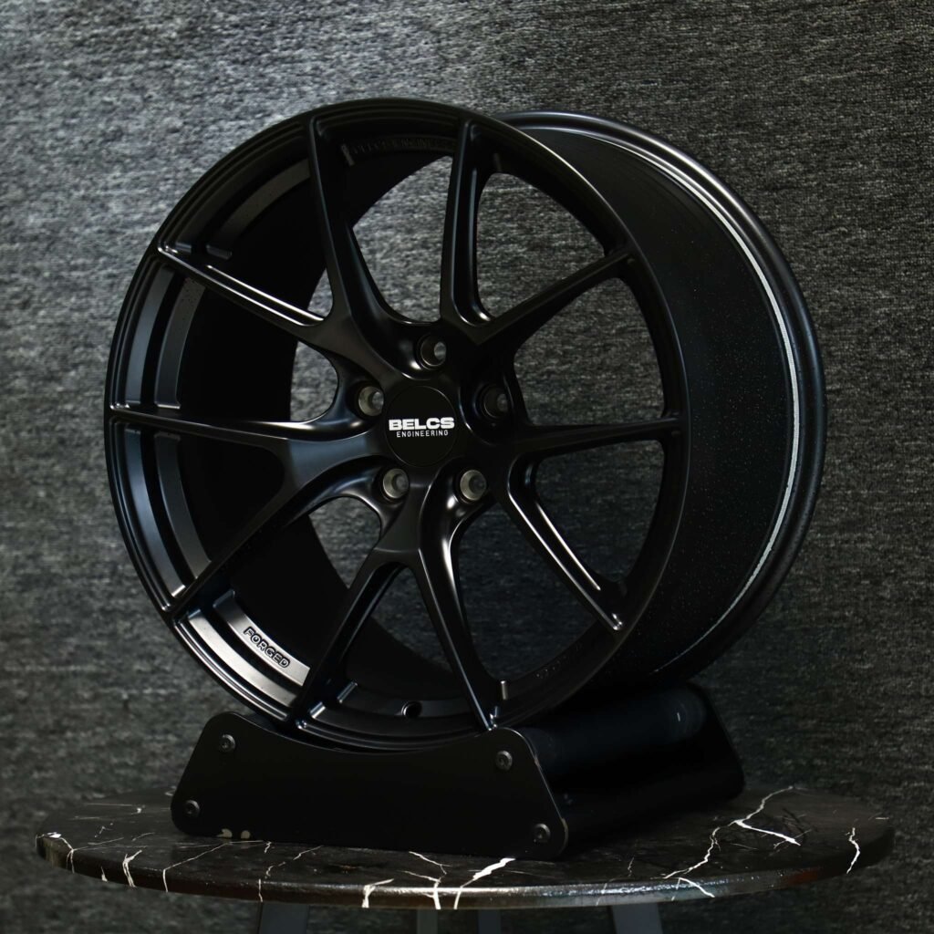 Toyota GR86 / BMW 3 Series F30 Forged Wheels – Gloss Black Thin 10 Split-Spoke, 5x100 / 5x120 bolt pattern, side view 2