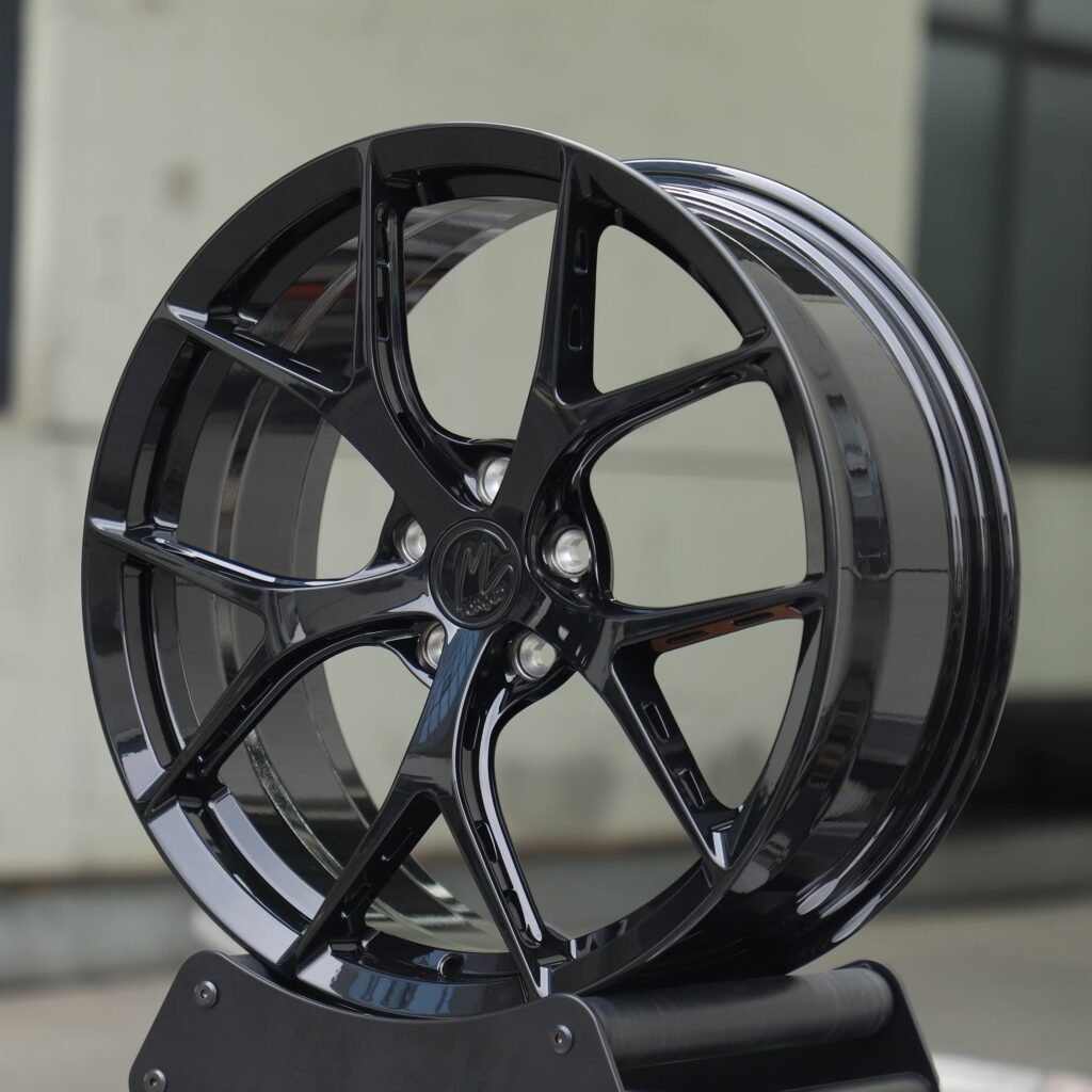 5x114.3 wheels – Gloss Black 5 Y-Spoke, side view