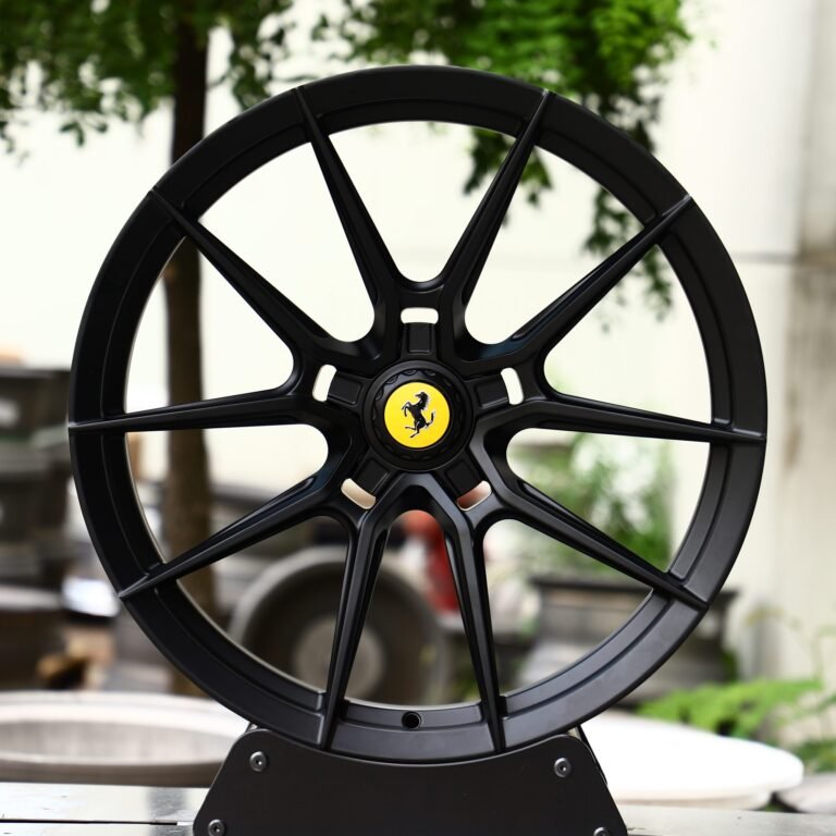 Ferrari 488 wheels – Gloss Black 5 Y-Spoke, front view
