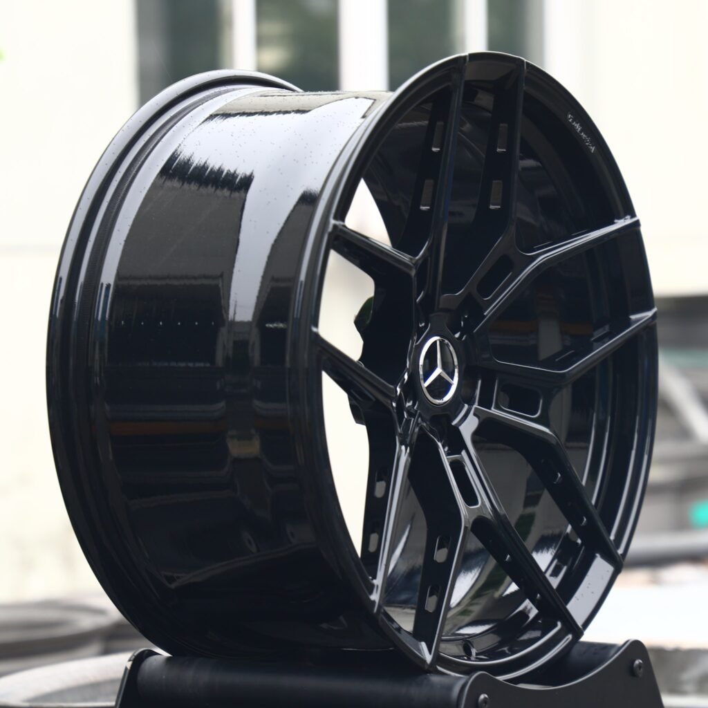 5x114.3 wheels – Gloss Black 5 Y-Spoke, side view