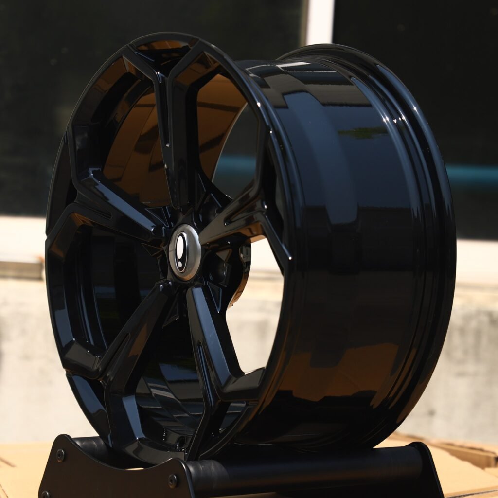 5x130 wheels – Gloss Black 5 Y-Spoke, side view