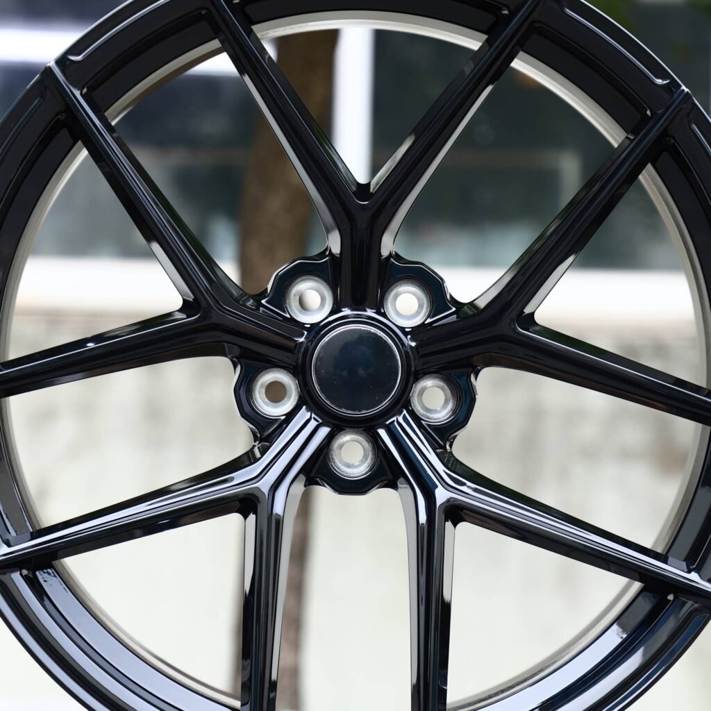 5x130 wheels – Gloss Black 5 Y-Spoke, side view