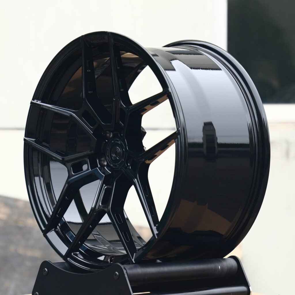 5x114.3 wheels – Gloss Black 5 Y-Spoke, side view