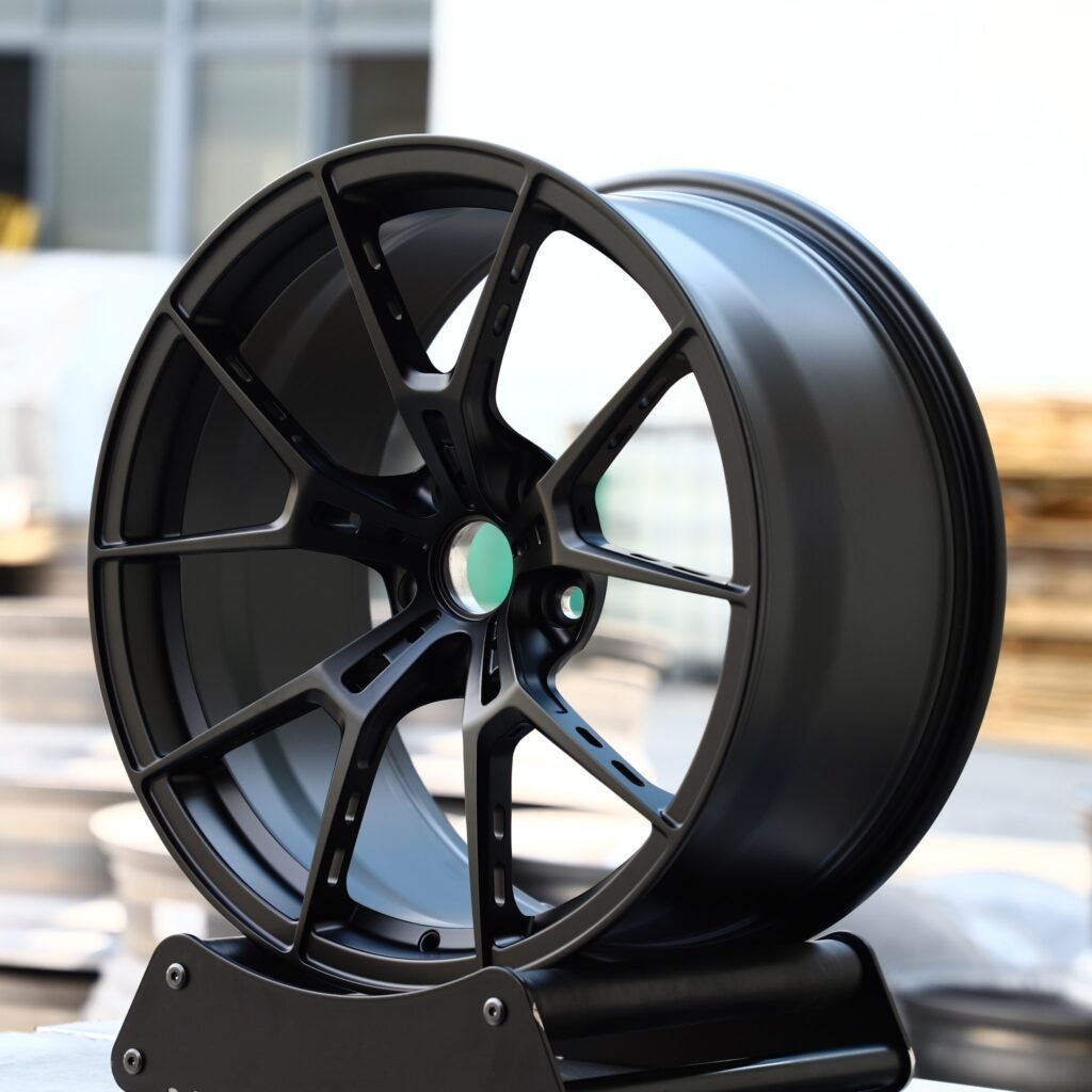 Honda Civic Type R wheels – Gloss Black 5 Y-Spoke, angled view