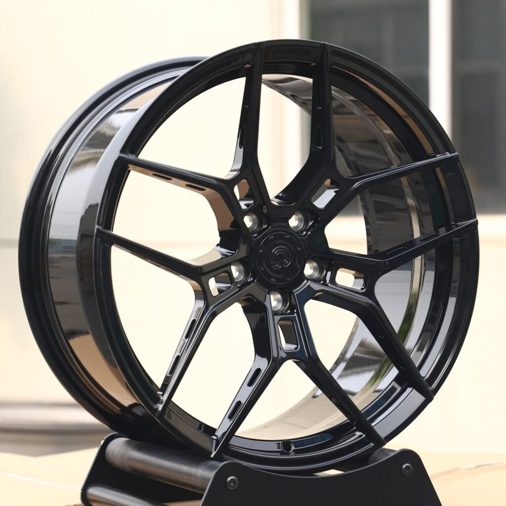 5x114.3 wheels – Gloss Black 5 Y-Spoke, side view