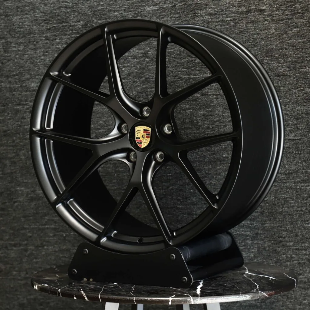5x130 wheels – Gloss Black 5 Y-Spoke (Porsche OEM-Style), side view