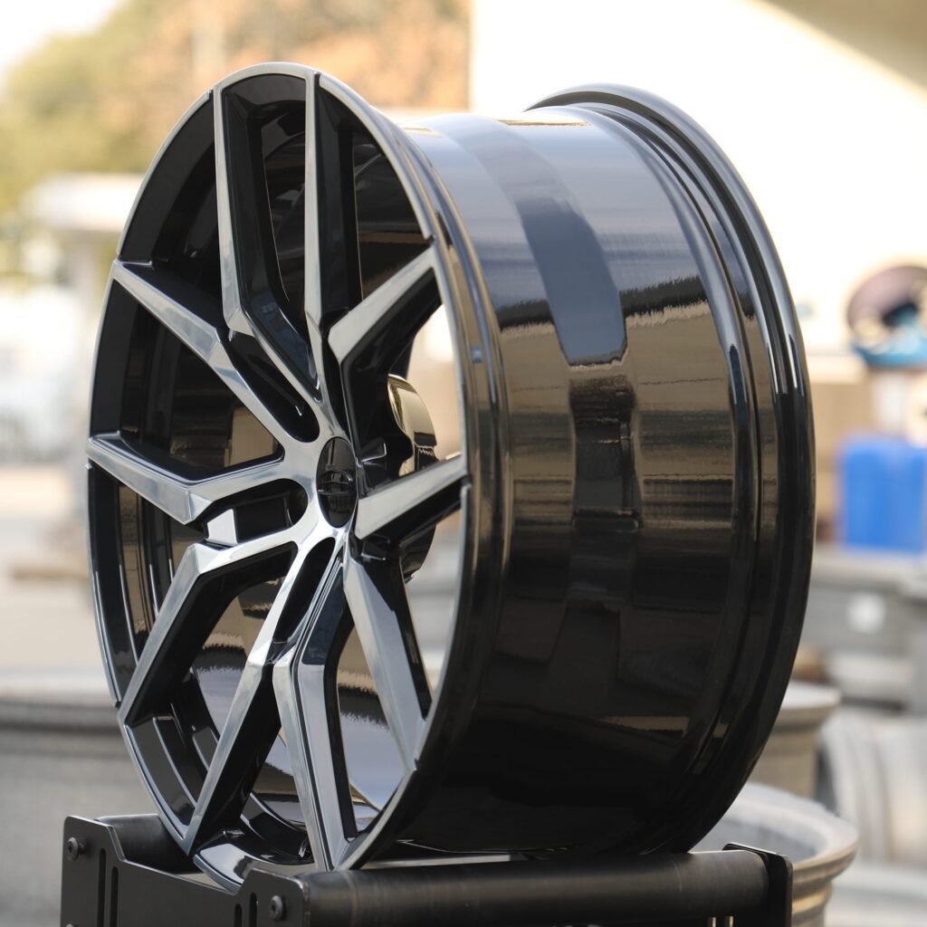Gloss Black 5 Y-Spoke Machined Face Forged Wheels - Audi A6 / BMW 5 Series Fitment (5-Lug) view 3